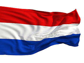 Image showing Flag of the Netherlands, fluttering in the wind
