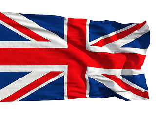 Image showing Flag of the United Kingdom, flying in the wind