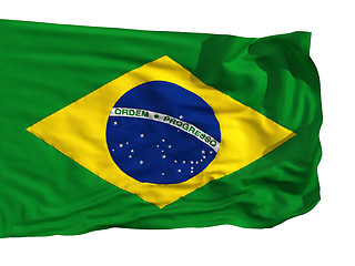 Image showing Flag of Brazil, fluttered in the wind