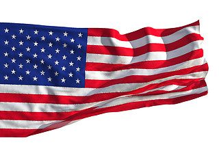 Image showing Flag of the United States, fluttered in the wind