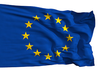 Image showing The European Union flag, fluttered in the wind