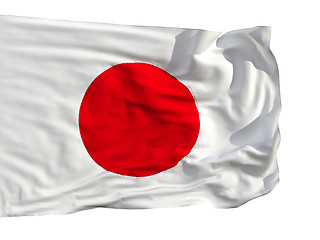 Image showing Flag of Japan, fluttered in the wind