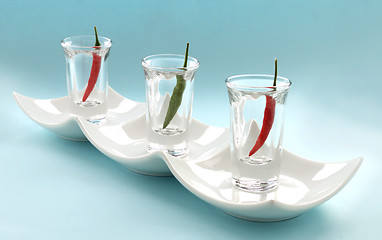 Image showing Chillies In Glasses