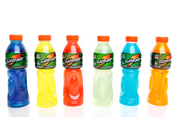 Image showing Bottles of energy sport drinks