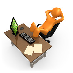 Image showing Relaxing In The Office