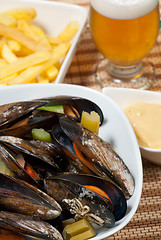 Image showing Belgian style mussels