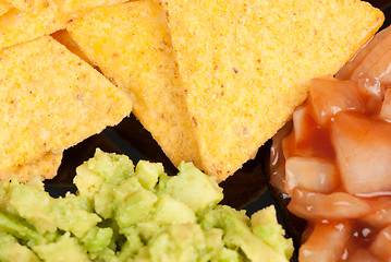 Image showing Nachos and dips