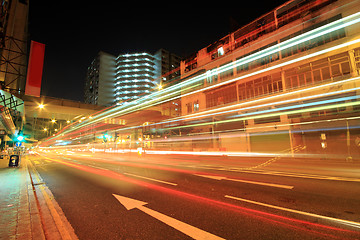 Image showing traffic in city at night 