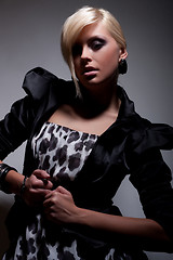 Image showing dark fashion blond girl