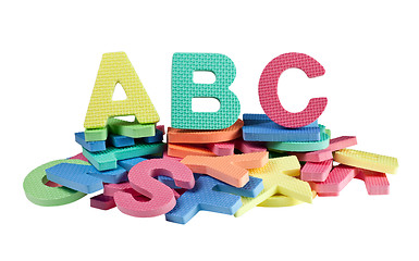 Image showing Pile of alphabet blocks
