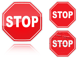 Image showing Set of variants a Stop road sign