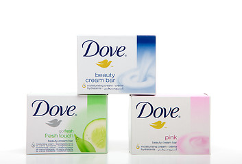 Image showing Dove beauty soap bars