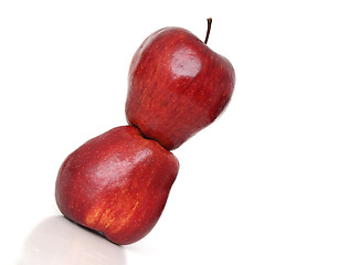 Image showing Two red apples