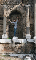 Image showing The girl in the ruins