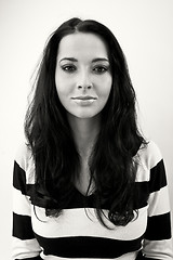 Image showing girl in stripe sweater