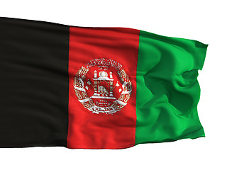 Image showing The flag of Afghanistan, flying in the wind