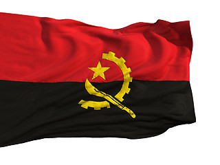 Image showing Flag of Angola, fluttering in the wind