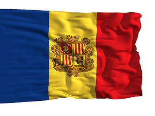 Image showing Flag of Andorra, fluttering in the wind