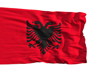 Image showing Flag of Albania, fluttering in the wind