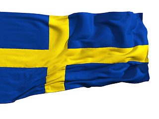 Image showing Flag of Sweden, fluttering in the wind