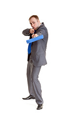 Image showing Businessman with a mop