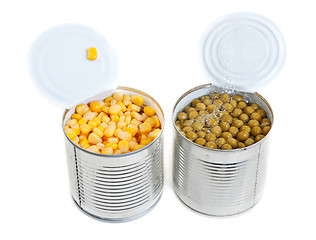 Image showing Two open Aluminium cans