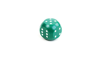 Image showing Green plastic dice