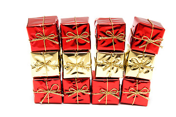 Image showing Gift red boxes