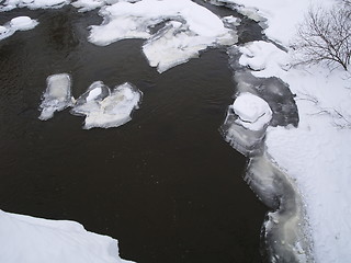 Image showing river with ice plates