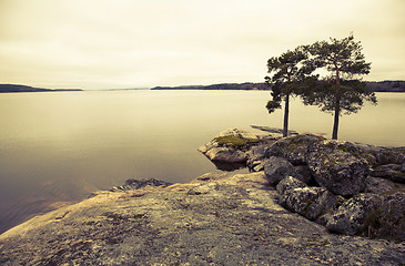 Image showing Swedish lake retro