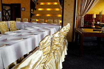 Image showing Banquet table in a restaurant