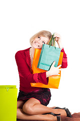 Image showing Beautiful woman with shopping bags