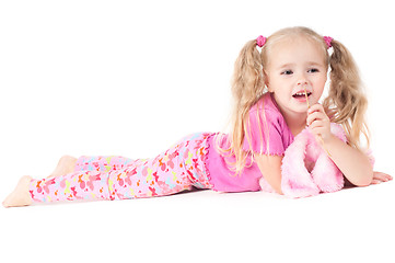 Image showing Little cute girl in studio