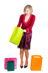 Image showing Beautiful woman with shopping bags