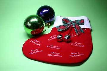 Image showing Christmas Stocking and Ornaments