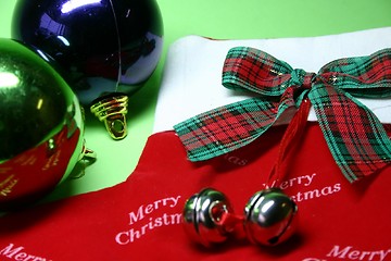 Image showing Christmas Stocking and Ornaments