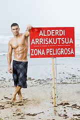 Image showing sexy man beach