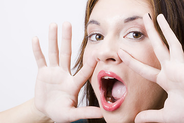 Image showing girl shouting