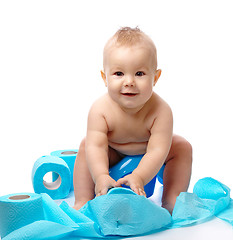 Image showing Child on potty