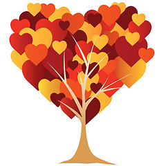 Image showing Valentine's,  heart, tree. vector illustration