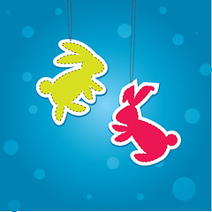 Image showing Two color Christmass Hare. Vector illustration