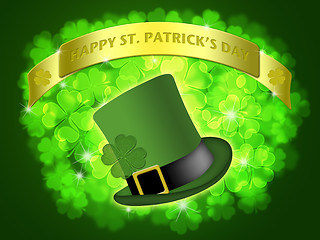 Image showing St Patricks Day Leprechaun Hat Banner Shamrock