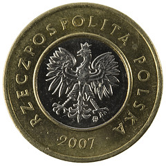 Image showing Polish 2 zloty coin with eagle emblem