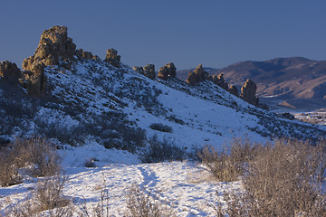 Image showing Devil's Backbone rock formation in winter scenery, Colorado