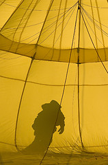 Image showing hot air balloon and shadow