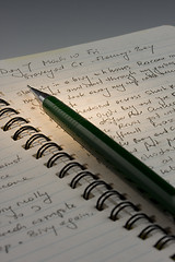 Image showing Expedition journal, handwritten with a pencil