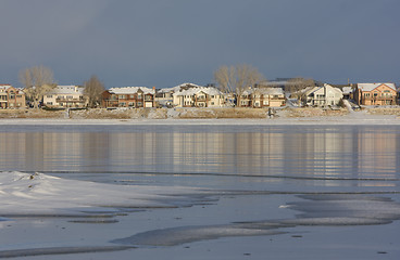 Image showing Lakeside Colorado homes in winter scenery