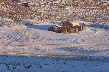 Image showing new luxury house on mountainside in Colorado Front Range