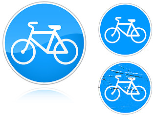 Image showing Variants a Bicycle path - road sign
