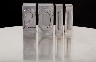 Image showing new year 2011 in lettepress type